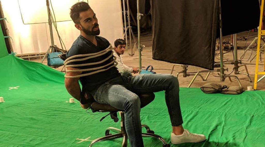 Virat Kohli tied rope chair bio bubble England Former Captain Kevin Pietersen Instagram Users
