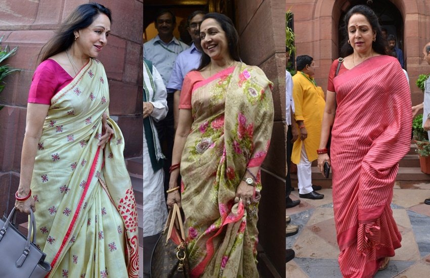 हर रंग की साड़ी उनपर जचती है। हालांकि कांजीवरम साड़ियों के लिए उनका लगाव साफ दिखता है।