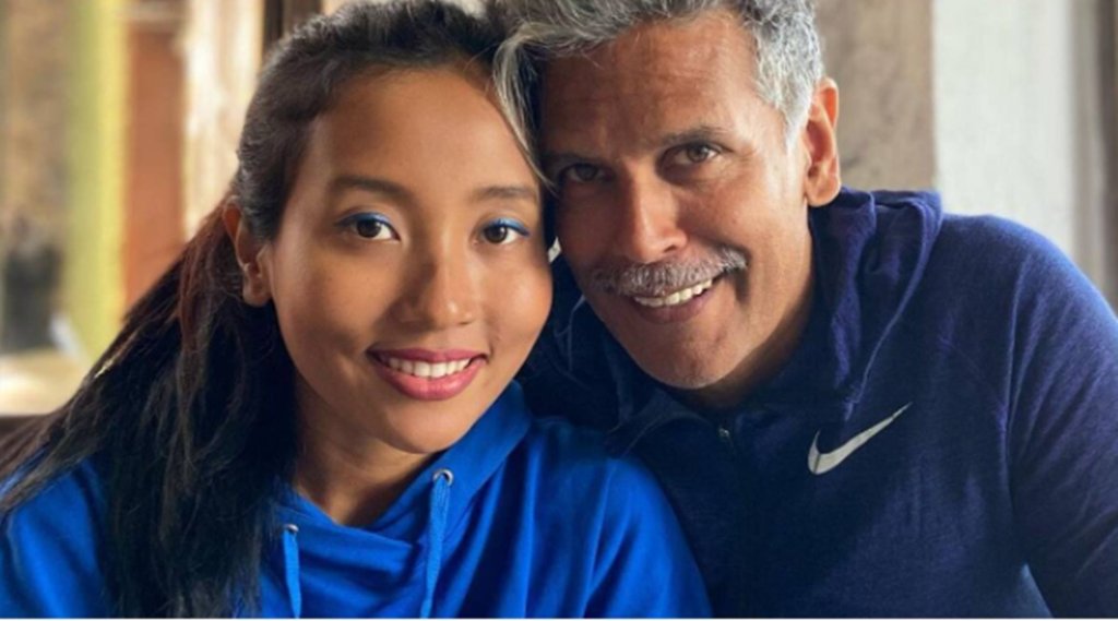 ankita knowar, surya namaskar, milind soman