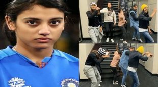 smriti-mandhana-forced-to-do-dance-as-jemimah-rodrigues-harmanpreet-kaur-radha-yadav-richa-ghosh-danced-on-in-da-getto-song-video