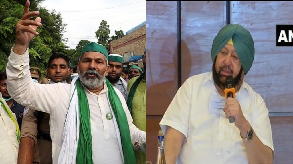 टीवी डिबेट में भाजपा नेता संबित पात्रा ने राकेश टिकैत पर सवाल उठाते हुए कहा कि टिकैत या कैप्टन अमरिंदर सिंह में कौन असली सरदार हैं। (एक्सप्रेस फोटो/ एएनआई) 