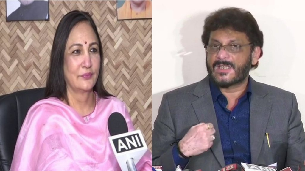 टीवी डिबेट में जब भाजपा प्रवक्ता अनिला सिंह ने अपनी पार्टी का गुणगान किया तो एआईएमआईएम प्रवक्ता वारिस पठान ने भी जमकर पलटवार किया। (फोटो: एएनआई)