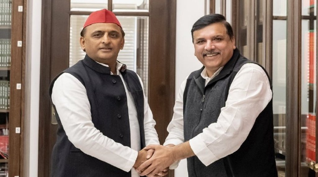 Akhilesh Yadav Sanjay Singh SP AAP Akhilesh Yadav Sanjay Singh SP AAP