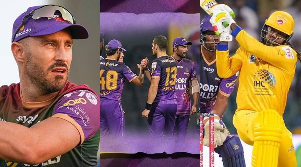 T10 League Chris Gayle Team Abu Dhabi MS Dhoni Faf du Plessis Bangla Tigers Bangla Tigers vs Team Abu Dhabi T10 League 2021-22 Sheikh Zayed Stadium Abu Dhabi