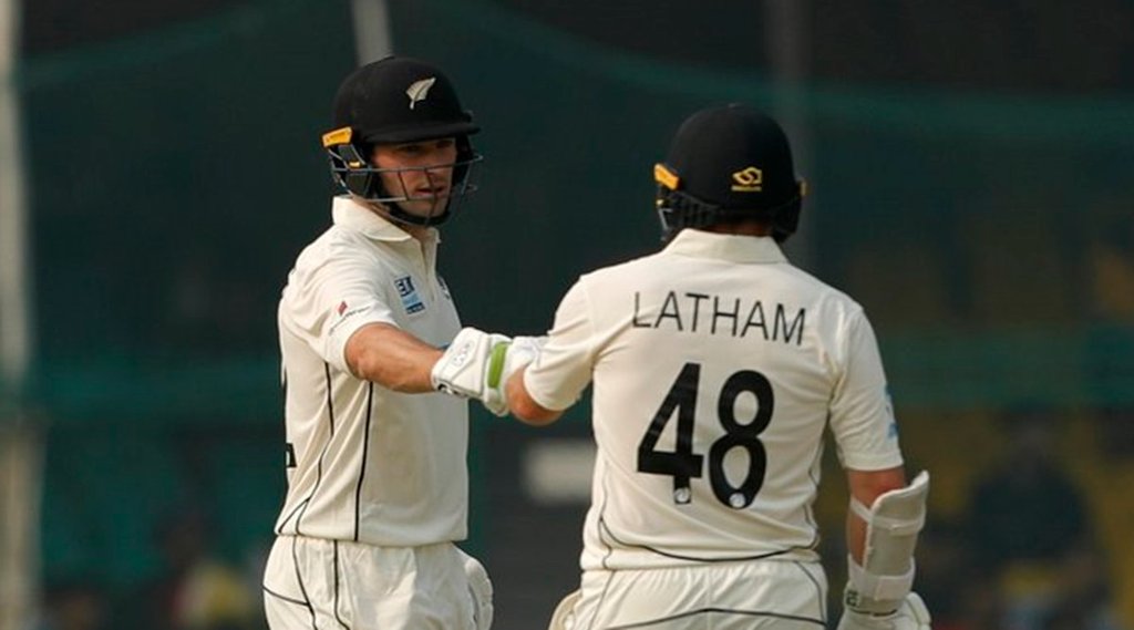 IND vs NZ 1st Test Kanpur Day 2 Stumps Tom Latham Will Young Shreyas Iyer Scorecard Day Highlights