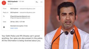 gautam-gambhir-death-threat-received-third-time-in-last-six-days-also-delhi-police-ips-shweta-chauhan-is-being-challenged-by-isis-kashmir-account
