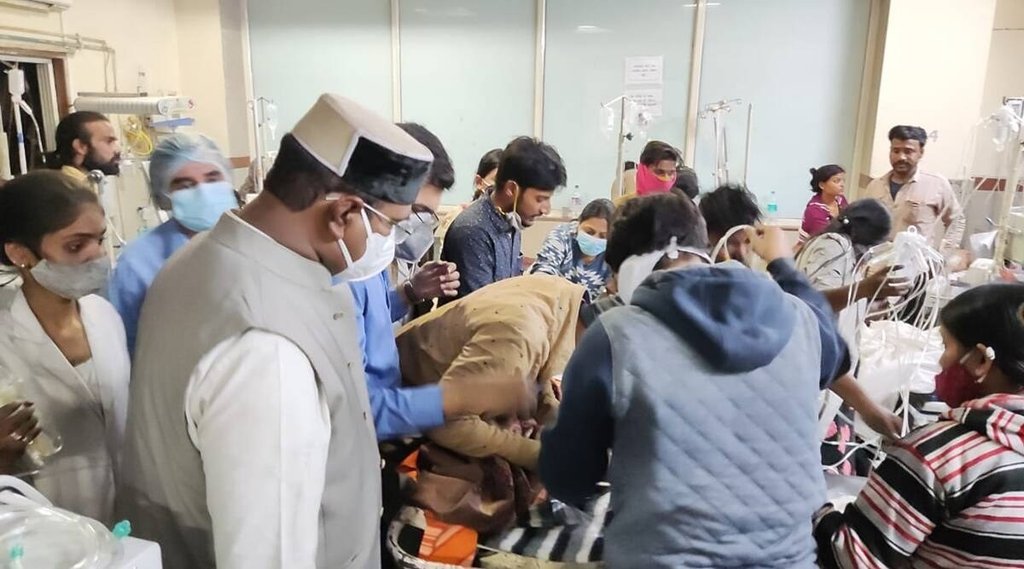  हमीदिया अस्पताल में आग लगने से चार बच्चों की मौत।
