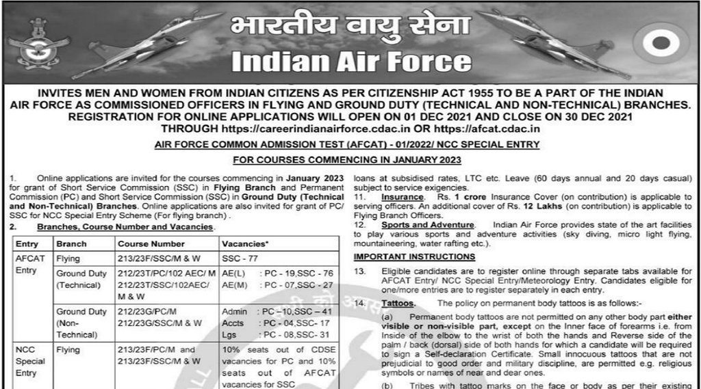 IAF AFCAT 2021
