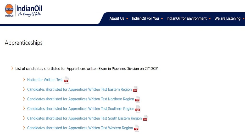 IOCL Admit Card