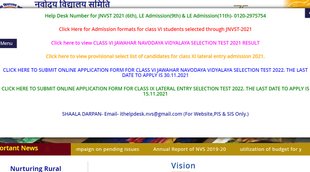 JNVST, JNVST 2021, JNVST Registration, JNVST Class IX Registration