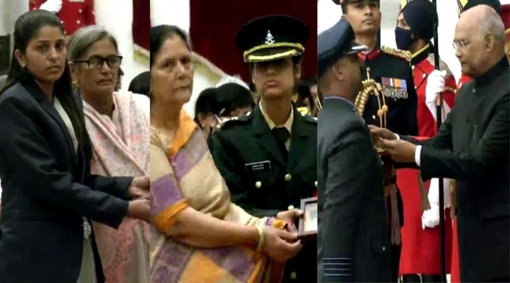 राष्ट्रपति रामनाथ कोविंद द्वारा अभिनंदन वर्धमान को वीर चक्र से सम्मानित किया गया(फोटो सोर्स: ANI)।