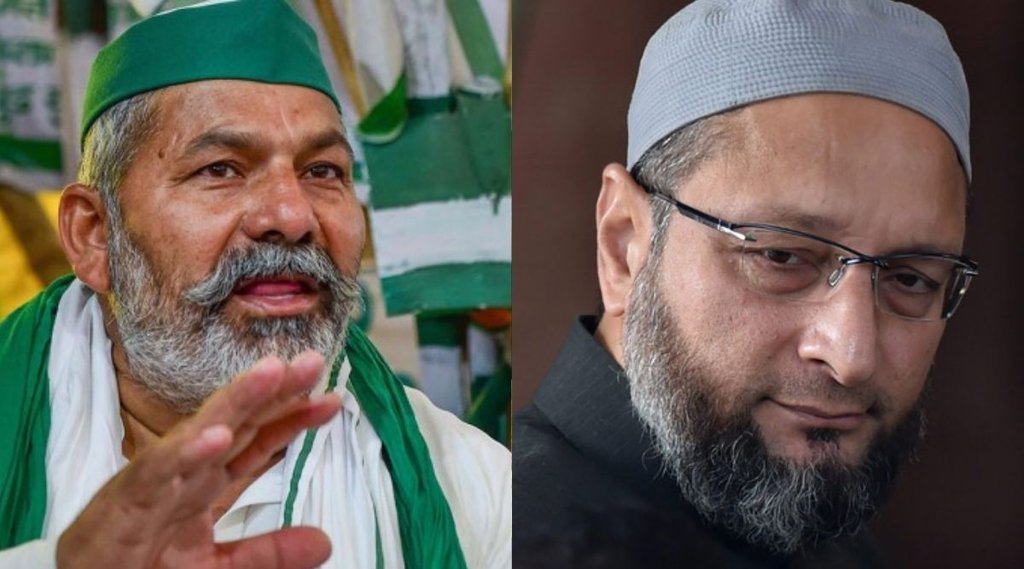 owaisi,AIMIM, rakesh tikait