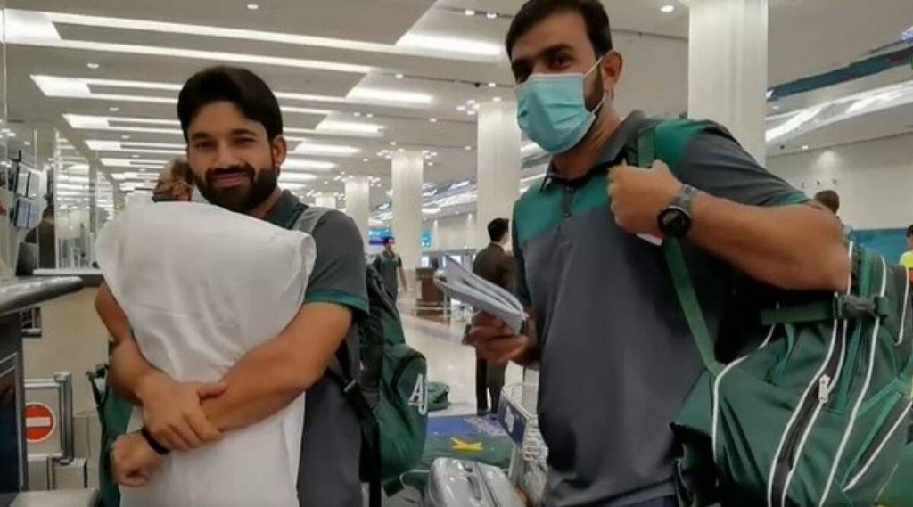 Mohammad Rizwan pillow Dubai airport Pakistan swashbuckler Pakistan Opener