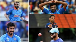 Mohammed Shami Ravichandran Ashwin Bhuvneshwar Kumar Ravindra Jadeja Jasprit Bumrah