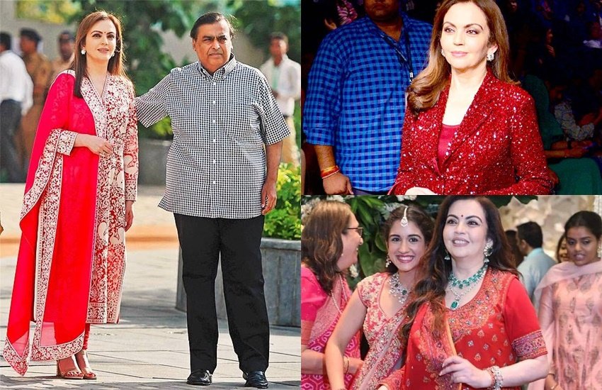 कई मौकों पर नीता रेड ड्रेस में स्पॉट की जा चुकी हैं।