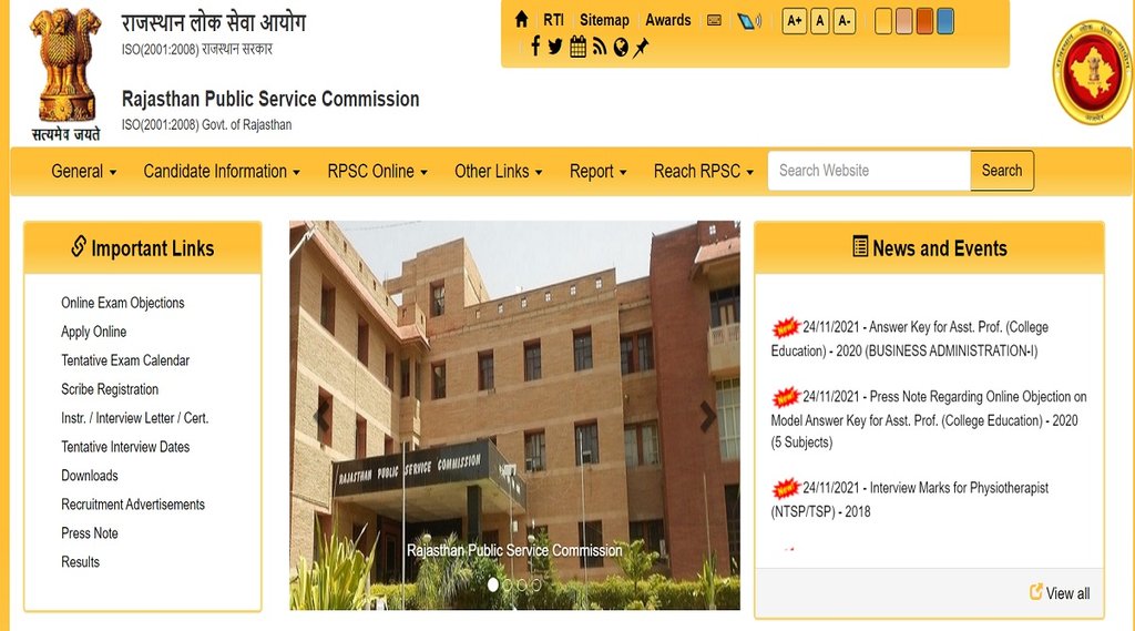 RPSC RAS Mains 2021 Exam date