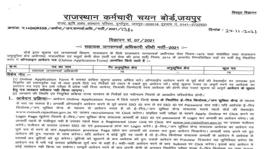 RSMSSB Recruitment 2021