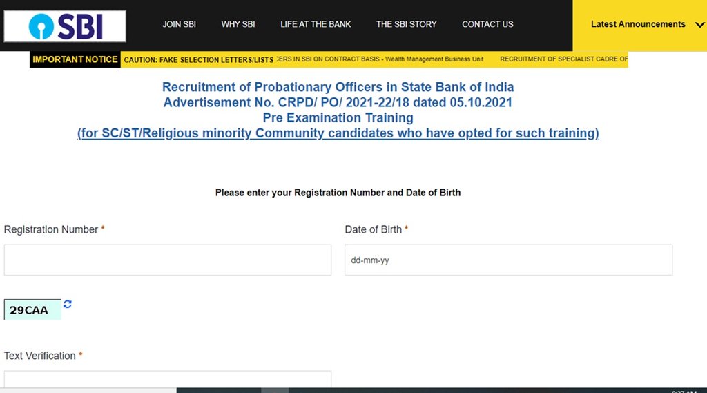 एडमिट कार्ड डाउनलोड करने के लिए कैंडिडेट्स को सबसे पहले आधिकारिक वेबसाइट sbi.co.in पर जाना होगा।