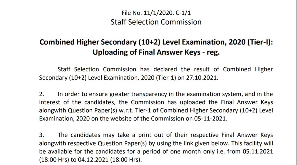 SSC, SSC CHSL, SSC CHSL Exam, SSC CHSL Answer Key