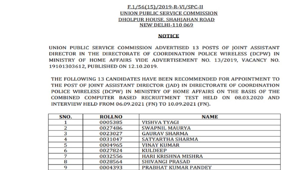 UPSC Result 2021