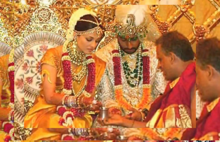 ऐश ने बालों में गजरा पहना था और सोने के गहने खूब पहने थे, लेकिन बहुत ही लाइट मेकअप के साथ वह दुल्हन के लुक में दिखी थीं। साड़ी की कीमत उस समय 75 लाख रुपये बताई गई थी।