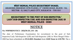 WBP, WBP SI Recruitment, WBP Admit Card, WBP SI Admit Card
