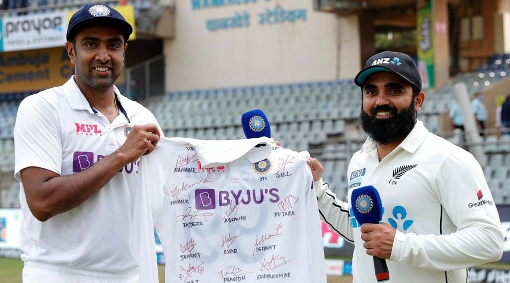 Ajaz Patel Ravichandran Ashwin India vs New Zealand Indian team Twitter Verified Account Blue Tick