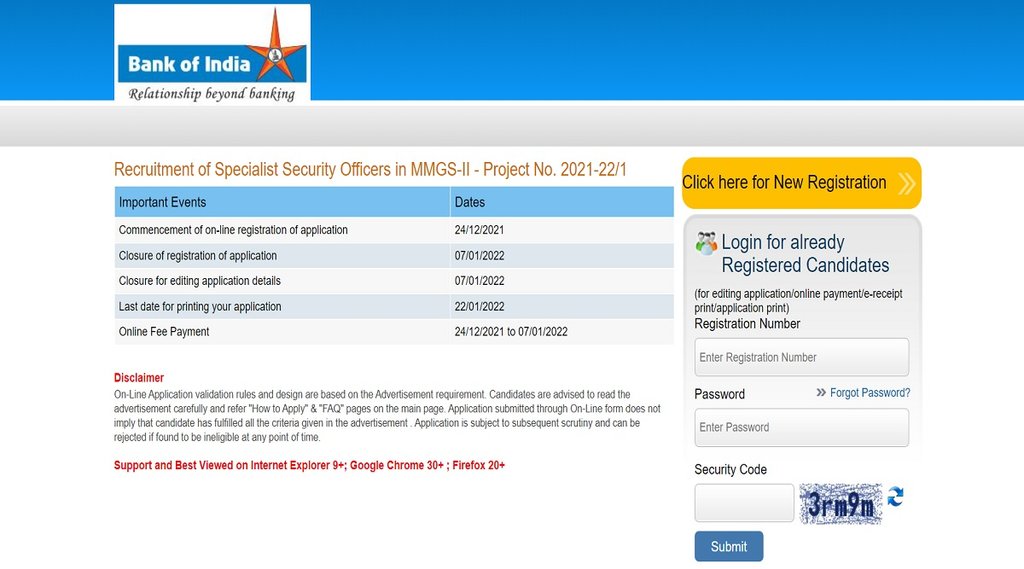 Bank of India Recruitment