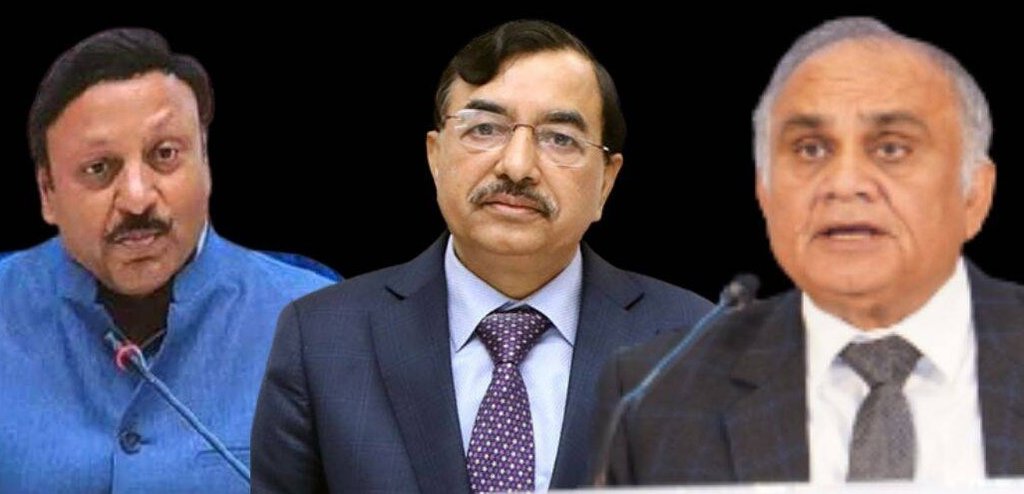 मुख्य चुनाव आयुक्त और दो सहयोगी। फोटो- एक्सप्रेस आर्काइव