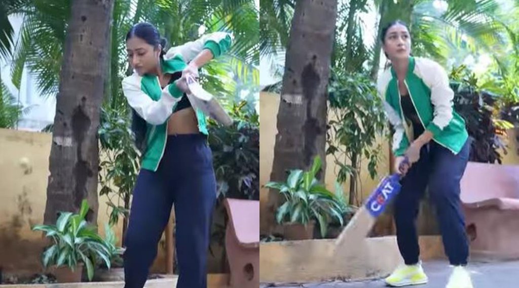 dhanashree-verma-batting-skills-seen-in-her-latest-video-users-asks-about-rohit-sharma-shreyas-iyer-bat-and-husband-yuzvendra-chahal