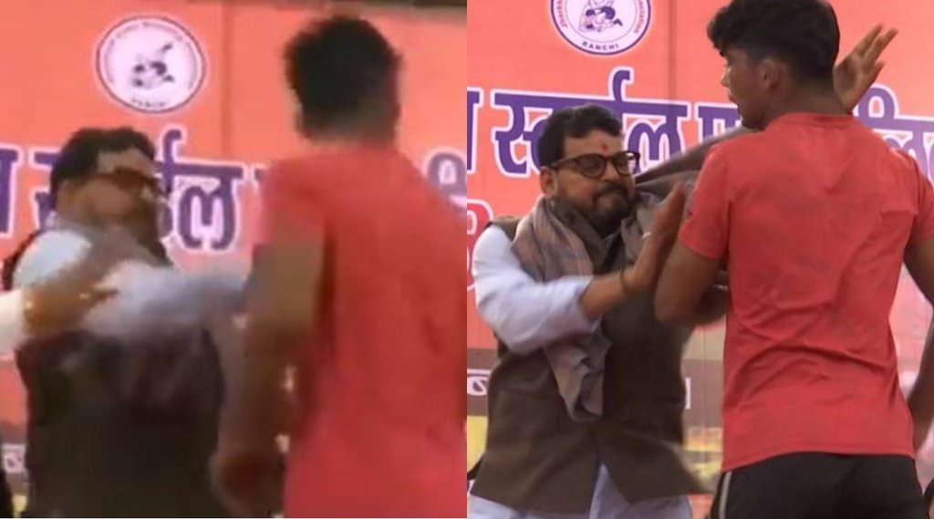 wrestling-federation-chief-brijbhushan-sharan-singh-slaps-young-wrestler-publicly-during-national-championship-in-ranchi wrestling-federation-chief-brijbhushan-sharan-singh-slaps-young-wrestler-publicly-during-national-championship-in-ranchi