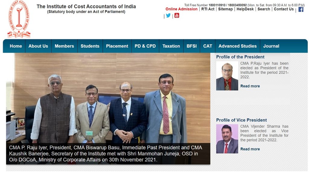 ICMAI CMA Admit Card 2021