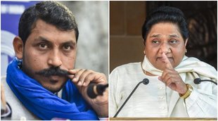 Mayawati With Azad Photo, Bhim Army Chief With BSP