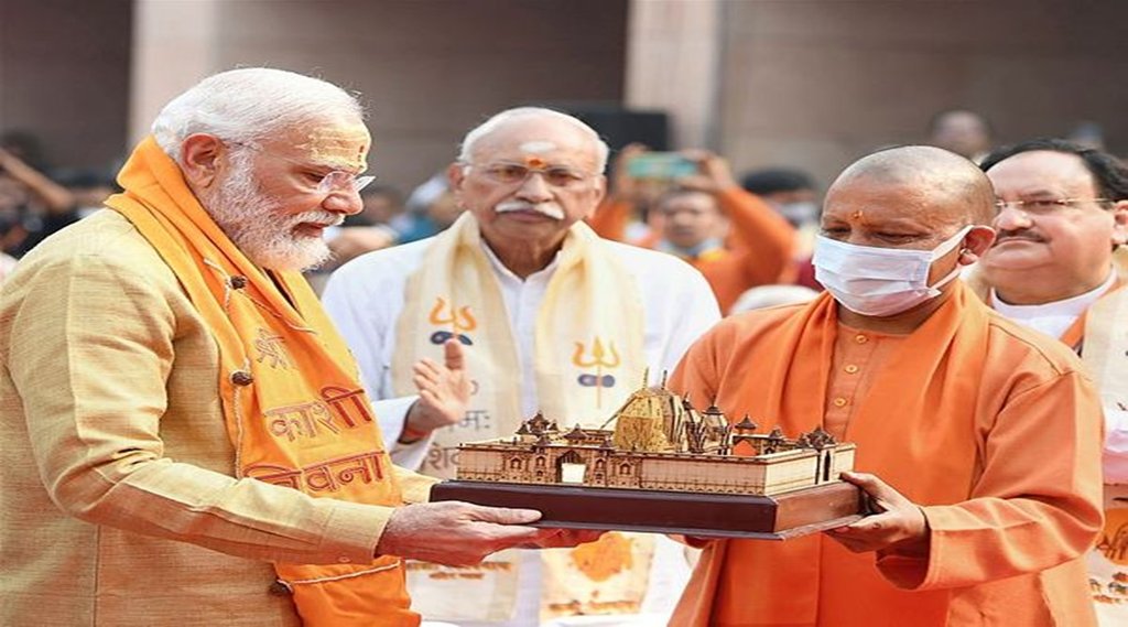 काशी विश्‍वनाथ कॉरिडोर के उद्घाटन कार्यक्रम में पीएम नरेंद्र मोदी। Photo Source: PTI 