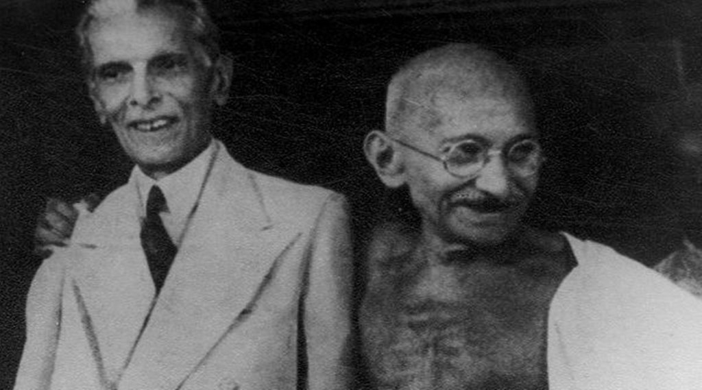 महात्मा गांधी के साथ मोहम्मद अली जिन्ना। एक्सप्रेस आर्काइव