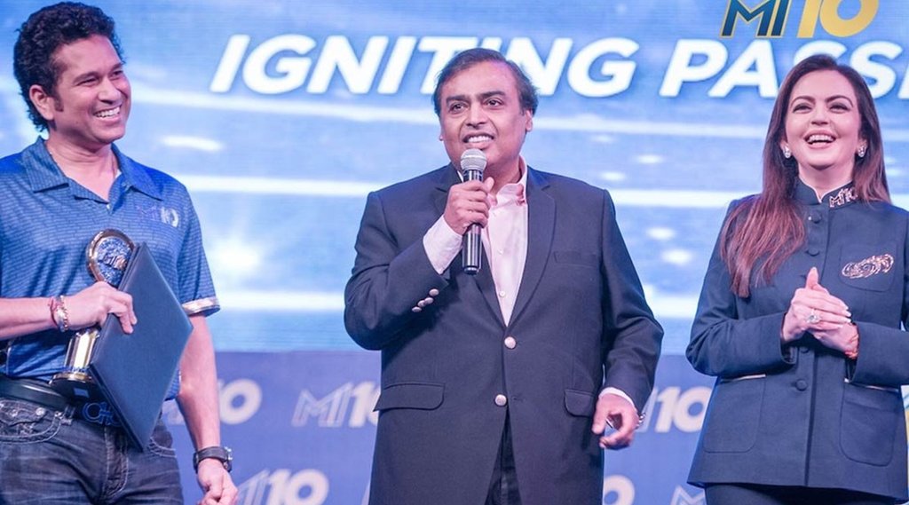 Mukesh Ambani Nita Ambani Sachin Tendulkar Mumbai Indians Reliance Industries Reliance JIO