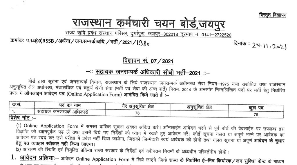 RSMSSB, RSMSSB APRO Vacancy, RSMSSB Job, RSMSSB Latest Job Notification