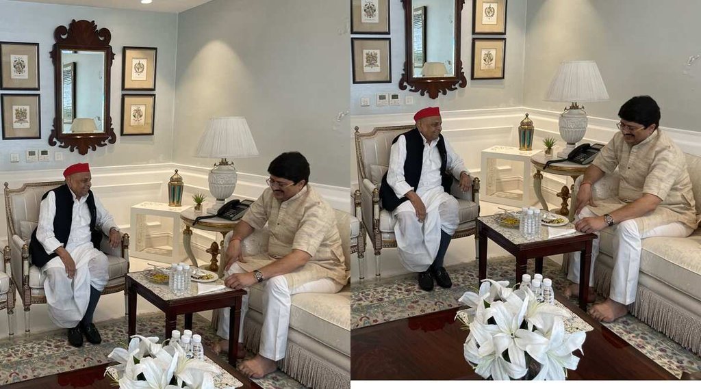 Raja bhaiya mulayam, mulayam with raja bhaiya