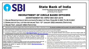 SBI Recruitment 2021, SBI CBO Recruitment 2021