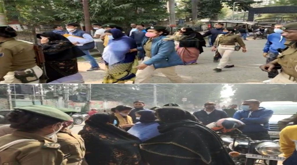 घोटाले के आरोपी तीनों गिरफ्तार महिलाओं को पेशी के लिए भागलपुर कोर्ट ले जाती सीबीआई की टीम।
