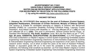 UPSC, UPSC Job, UPSC Job Notification, UPSC Vacancy 2021