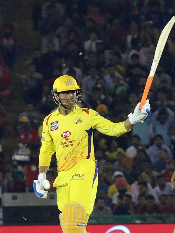 CSK Captain MS Dhoni during IPL match at PCA