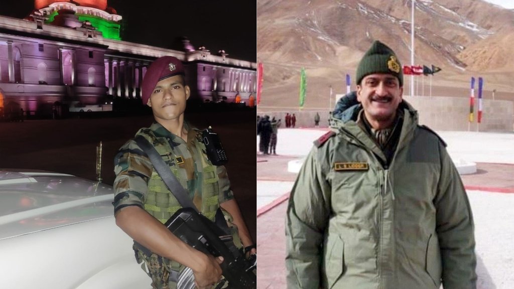 तमिलनाडु हेलिकॉप्टर हादसे में शहीद लांस नायक साईं तेजा(बाएं) और ब्रिगेडियर लिड्डर (दाएं) (फोटो: एएनआई/ सोशल मीडिया)
