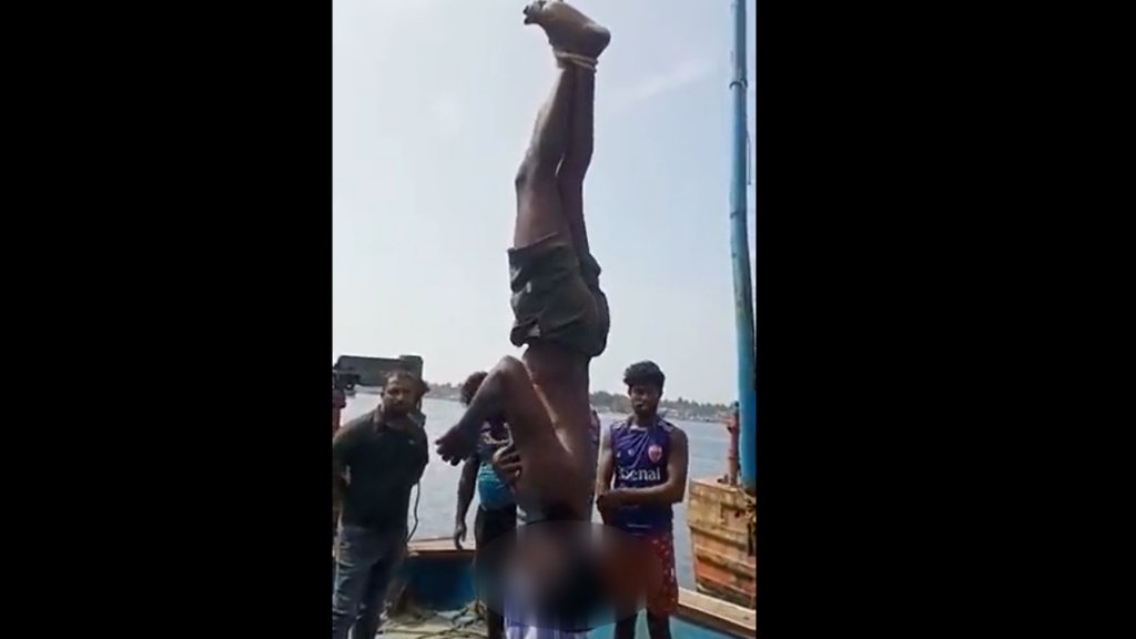 मछुआरे को पीटे जाने का वीडियो वायरल होने के बाद पुलिस ने सभी छह आरोपियों को गिरफ्तार कर लिया। (फोटो: सोशल मीडिया स्क्रीनग्रैब)