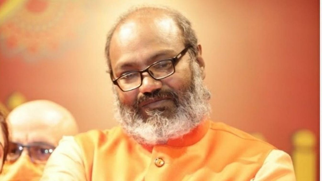 संत कालीचरण की गिरफ़्तारी का विरोध करते हुए नरसिंहानंद गिरी ने महात्मा गांधी के खिलाफ विवादित टिप्पणी की। (फोटो: ट्विटर/NarsinghVani )