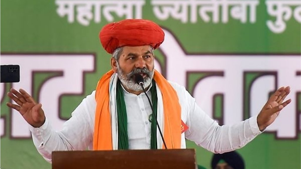 संयुक्त किसान मोर्चा की बैठक से पहले किसान नेता राकेश टिकैत ने कहा कि आंदोलन कैसे आगे चलेगा आज उसपर बातचीत होगी। (फोटो: पीटीआई)