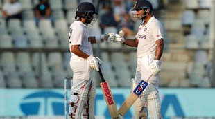 IND vs NZ Mumbai test Day 1 Stumps Mayank Agarwal Wriddhiman Saha Century 2nd Test
