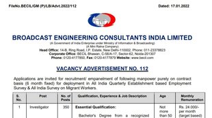 BECIL, BECIL Job, BECIL Latest Job