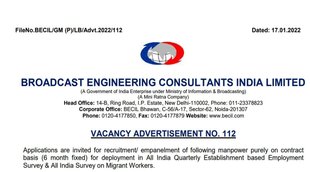 BECIL Recruitment 2022, BECIL, Govt Jobs