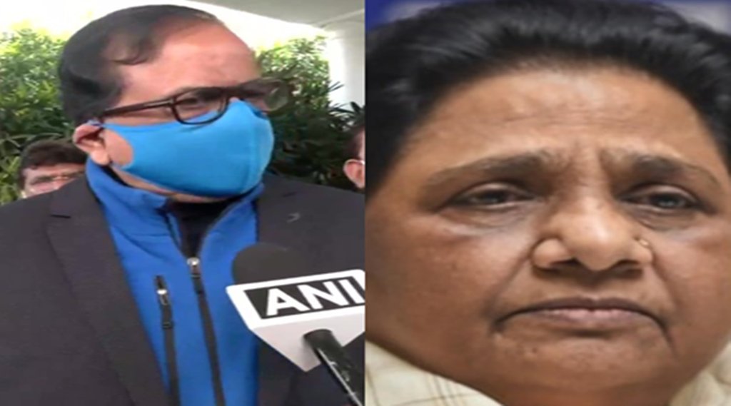 बहुजन समाज पार्टी के महासचिव और सांसद सतीश चंद्र मिश्रा तथा पार्टी अध्यक्ष मायावती। (Photo Source- Indian Express File) 